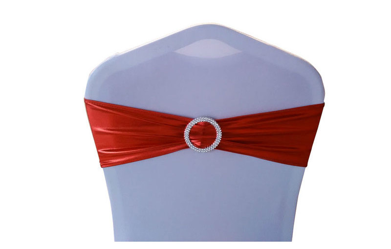 Chair cover with red ribbon